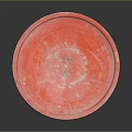 Red Round Pedestal Furniture With Glossy Surface And Elegant Tiered Base