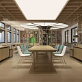 Modern Reading Room Primary School Library 3d model