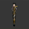 Sleek Modern Gun Design With Gold Black And Colorful Decorative Elements