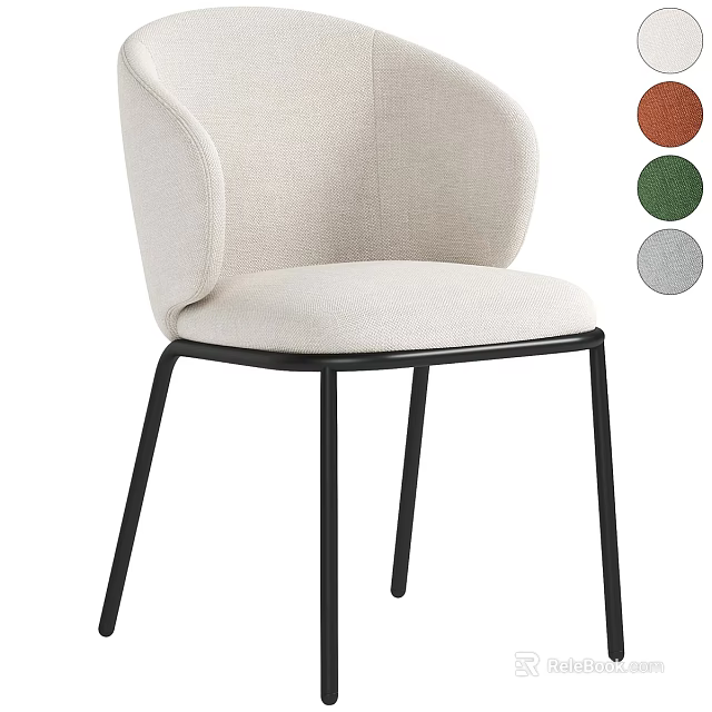 Modern Upholstered Accent Chair With Metal Legs And Multiple Color Options 3d model 