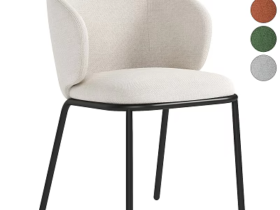 Modern Upholstered Accent Chair With Metal Legs And Multiple Color Options 3d model