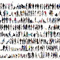 Diverse Group of People in Various Poses and Activities Illustration