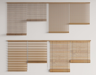 New Chinese-style venetian blinds Bamboo blinds Rolling blinds 3d model