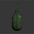 Vintage Green Metal Canteen with Carrying Handle and Black Cap as Essential Living Accessory
