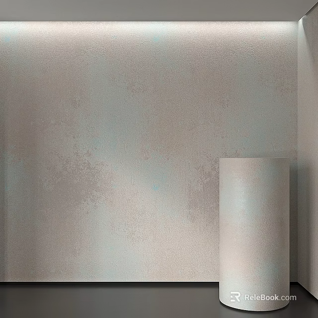 Light Toned Modern Wall Component With Textured Finish And Cylindrical Design 3d model