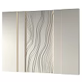 Elegant Decorative Panel With Wavy Lines And Metallic Surface For Interior Design 3d model