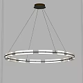 Modern Circular LED Chandelier With Metallic Frame And Illuminated Design 3d model