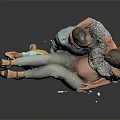 Happy Family Of Three With Pregnant Mother Father Holding And Child Standing