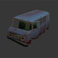 Old Blue Vintage Van With Rusty Exterior And Classic Design Features