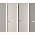 Modern Flush Doors With Various Panel Designs And Neutral Color Tones 3d model