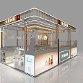Modern Designed Specialty Store Featuring Transparent Glass Structure Golden Decorations Display Cabinets And Cartoon Model
