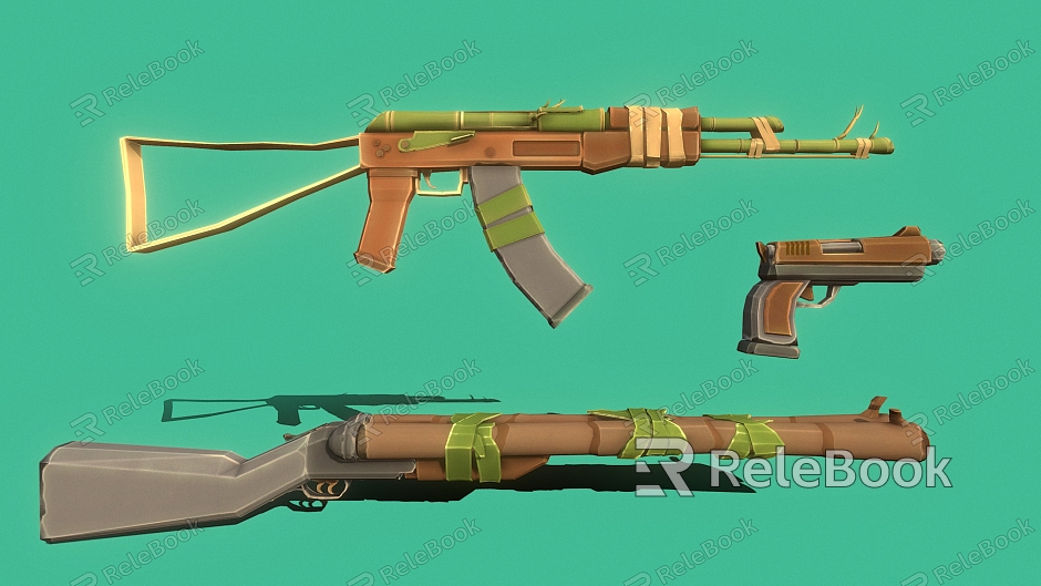 Plant Gun Bamboo Pistol Machine Gun Cartoon Gun model