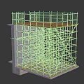 Industrial Equipment Yellow Scaffolding Structure With Green Safety Net For Construction Support