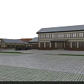 Traditional Chinese Ancient Architecture Courtyard Layout With Multiple Buildings Green Spaces And Trees