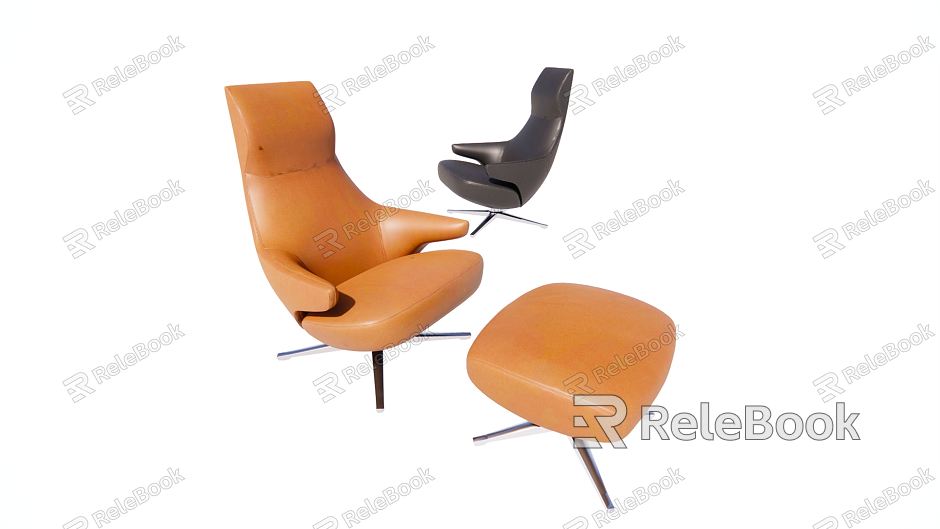 Lounge Chair Foot Combination Leather Seat model