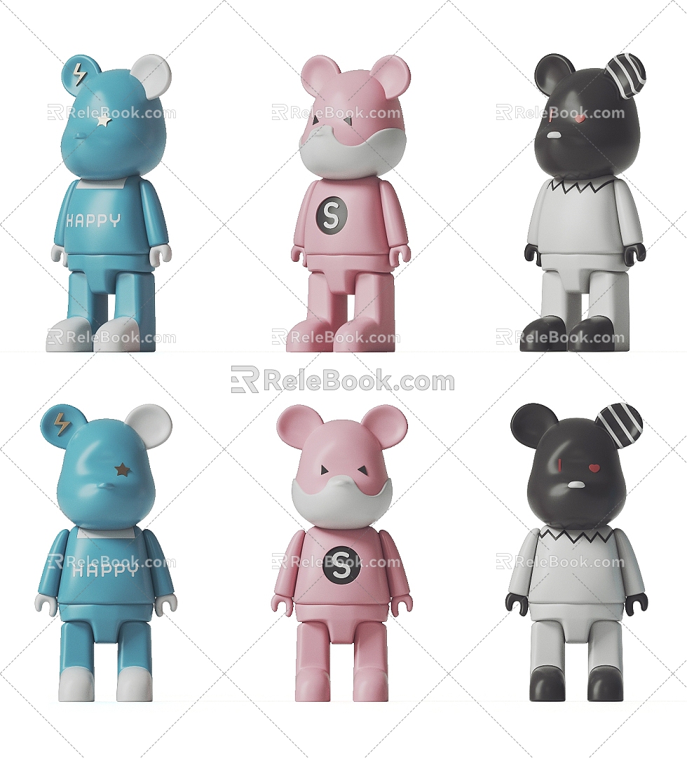 violent bear ornaments violent bear doll ornaments 3d model