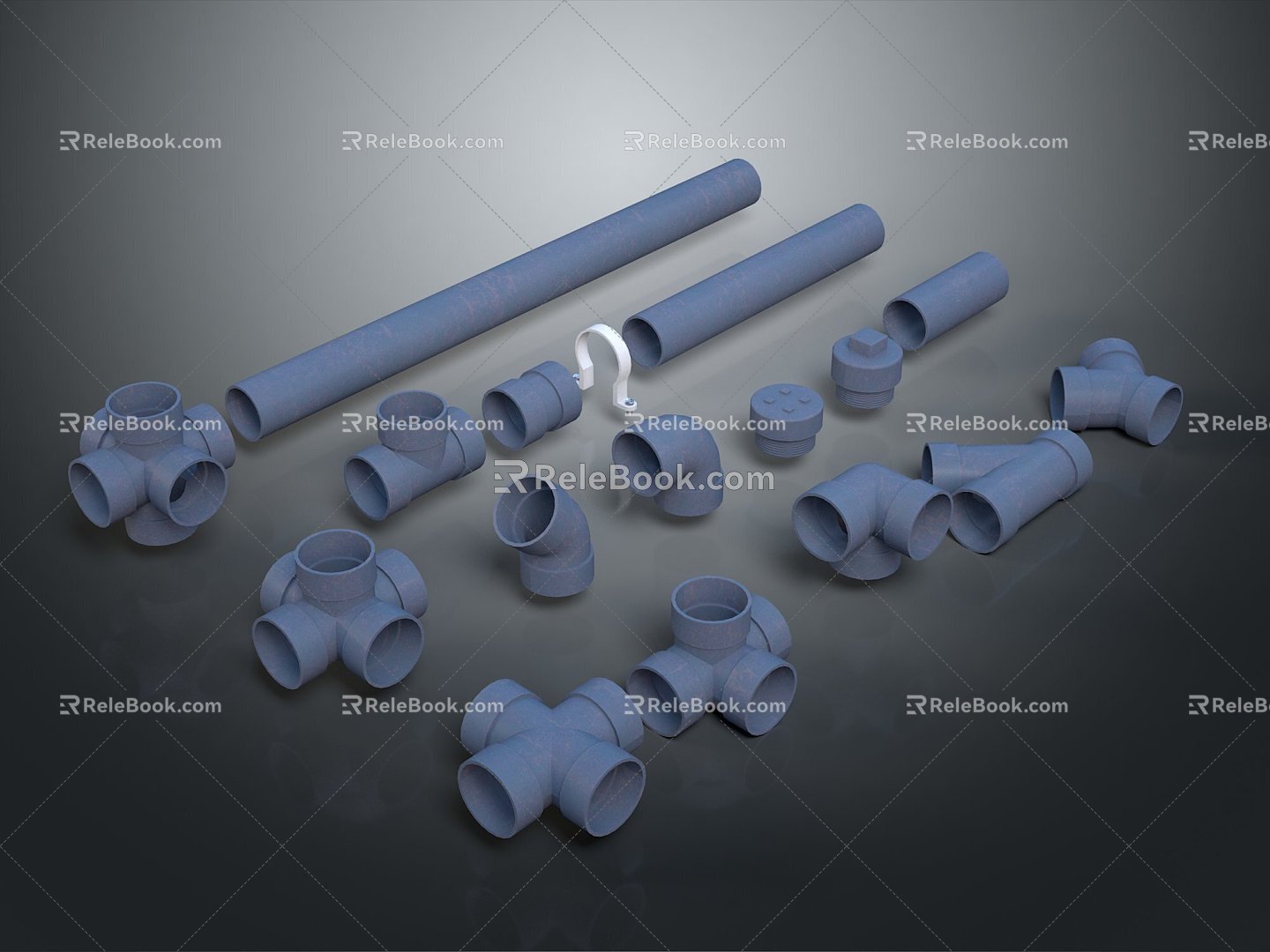 Pipe water pipe valve iron pipe fitting flange tee joint pipe water pipe valve 3d model