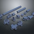 Gray PVC Pipe Lighting Fixture Combination With Various Shapes And Designs
