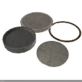 Round Metal Equipment Components With Discs Ring And Different Textured Surfaces