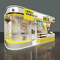 Lemon Workshop Milk Tea Shop With Yellow And White Design Transparent Glass Counter Display Area