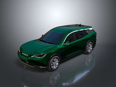 Green SUV With Modern Sleek Body Design Black Roof And Shiny Wheels 3d model