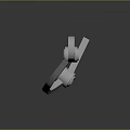3D Rendered Mechanical Metal Equipment Part With Curved Design Smooth Surface And Durable Holes Structure