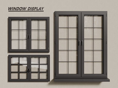 European-style windows European-style blinds casement windows Wooden windows 3d model