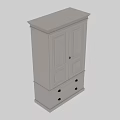White Modern Cabinet with Two Doors and Drawers for Bedroom Storage