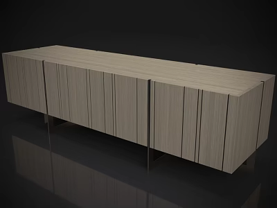 Modern Wooden Shoe Cabinet With Multiple Doors And Metal Legs Design 3d model