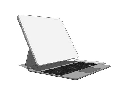 Modern Foldable Laptop With Adjustable Screen Stand And Full Size Keyboard 3d model