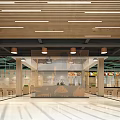 Modern Restaurant Interior With Wooden Ceiling Pendant Lights And Plant Walls
