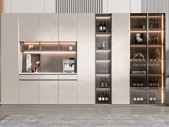 Modern Wine Cabinet 3d model