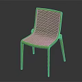 Modern Green Plastic Chair With Perforated Mesh Back And Seat Design