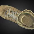 Worn Look Beige High Top Sneakers With Gray Laces And Nike Logo