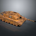 Realistic 3D Military Tank With Desert Camouflage Turret Cannon And Tracks