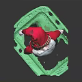 Santa Claus Plush Toy With Red Outfit White Beard Red Hat And Green Base
