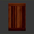 Modern Wooden Stool With Red Finish Drawer And Lower Shelf Design