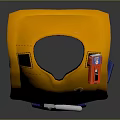 High Visibility Yellow Safety Vest with Red Device and Blue Base