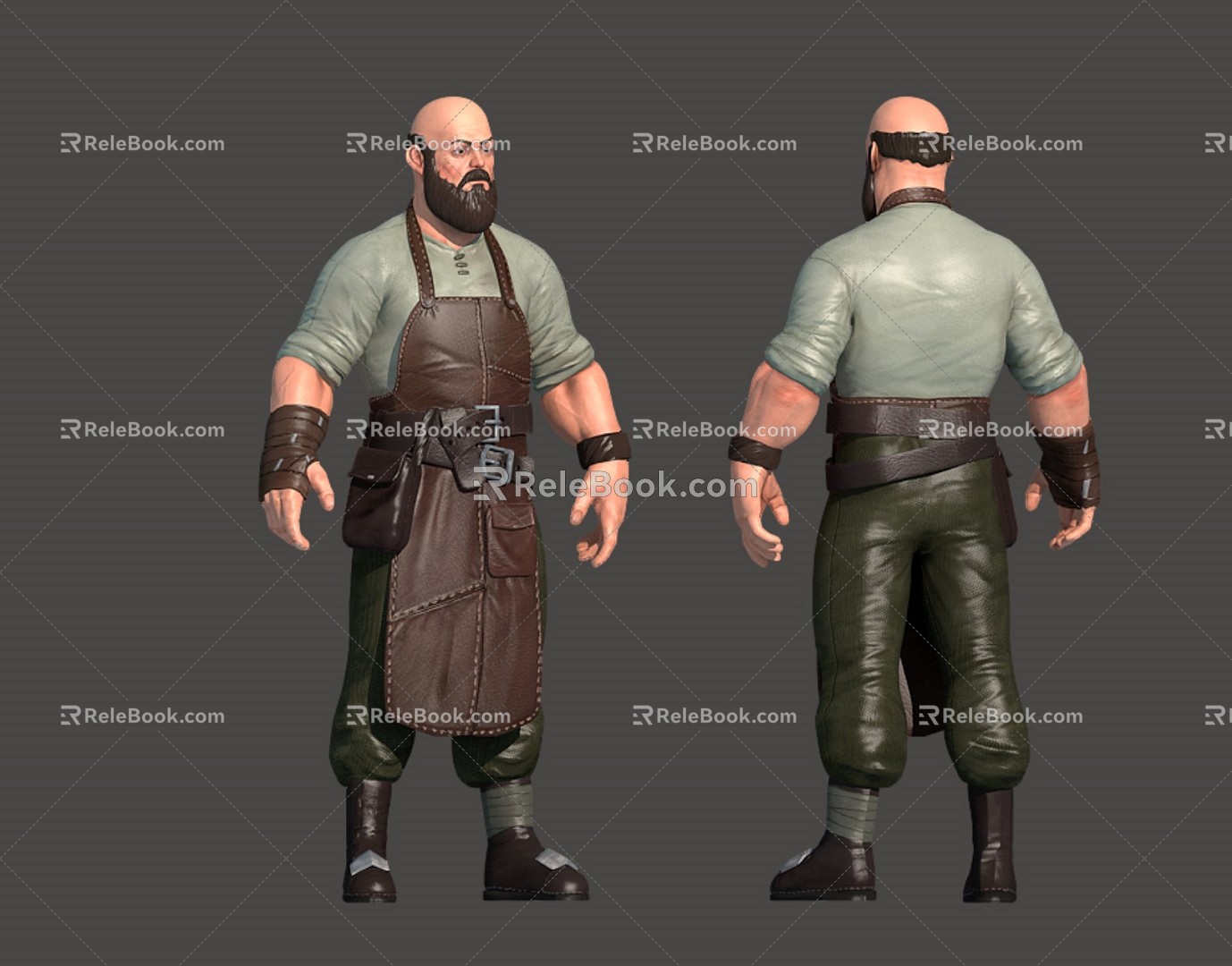 Modern man blacksmith model