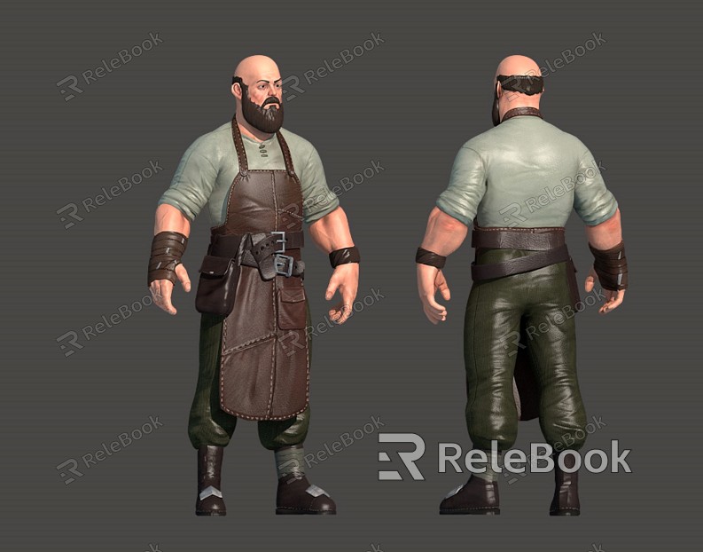 Modern man blacksmith model