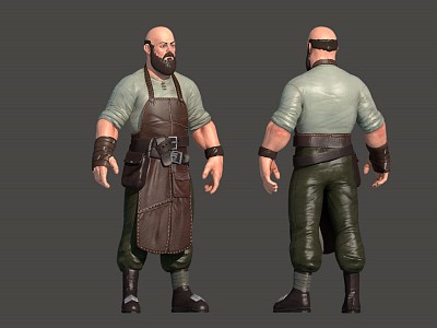 Modern man blacksmith model