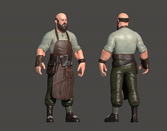 Modern man blacksmith 3d model