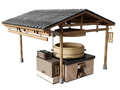 Traditional Ceiling Design With Tile Roof And Wooden Details 3d model