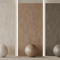 Different Colored Wall Panels With Corresponding Spheres Displayed In Front Design