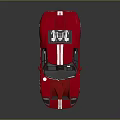 Red Sports Car With White Stripes Glossy Finish Sleek Aerodynamic Design And Alloy Wheels