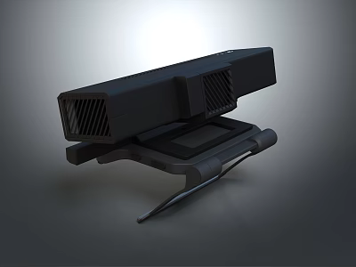 Modern Black Computer External Accessory With Stand And Functional Desktop Design 3d model