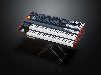 Creative Musical Instrument and Art Supplies LEGO Brick Keyboard with Stand Knobs and Buttons 3d model
