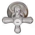 Polished Chrome Wall Mounted Faucet With Cross Handle For Modern Bathroom