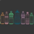 Bottled Water Display With Various Brands And Different Clear Plastic Bottle Designs 3d model