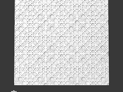 White Decorative Component With Intricate Geometric Cutout Pattern Design Details 3d model